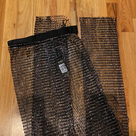NWT AFRM DEBBIE RHINESTONE FISH NET PANTS - Picture 2 of 4